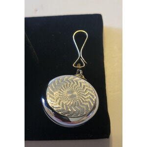 VTG Ketcham & McDougall Brooch Silver Tone Retractable Chain Pen Holder Jewelry